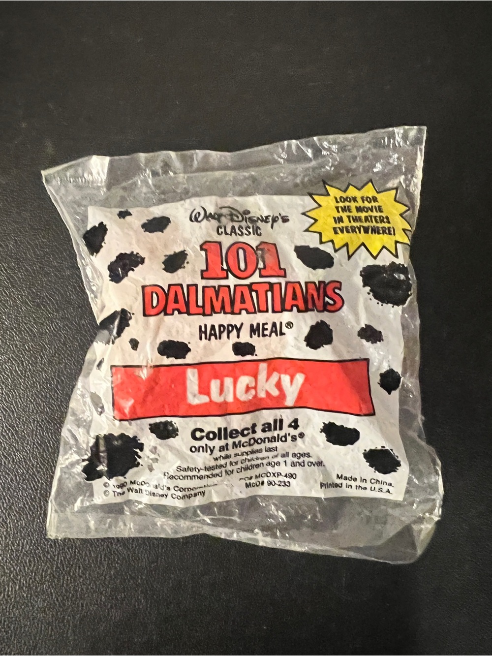 Vintage 1990 McDonald's Disney 101 Dalmatians Lucky Happy Meal Toy NEW
